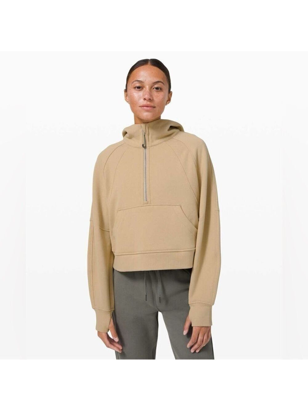 Lululemon Scuba Oversized 1/2 Zip Hoodie
In Trench Beige Tan
Size 12